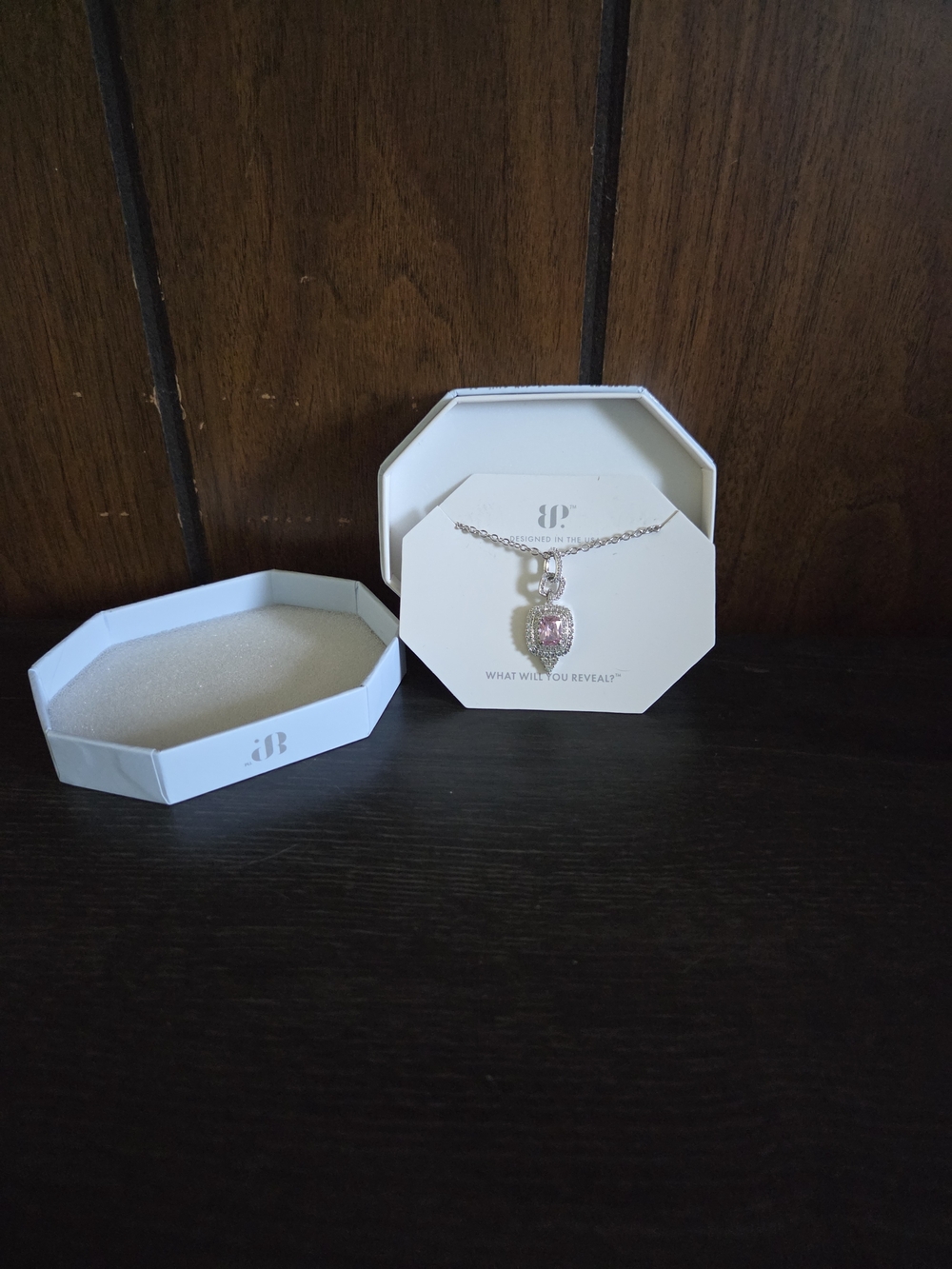 Bomb Party Necklace NK88110 "Gleeful In The Sun" Rose Quartz on Rhodium Plating